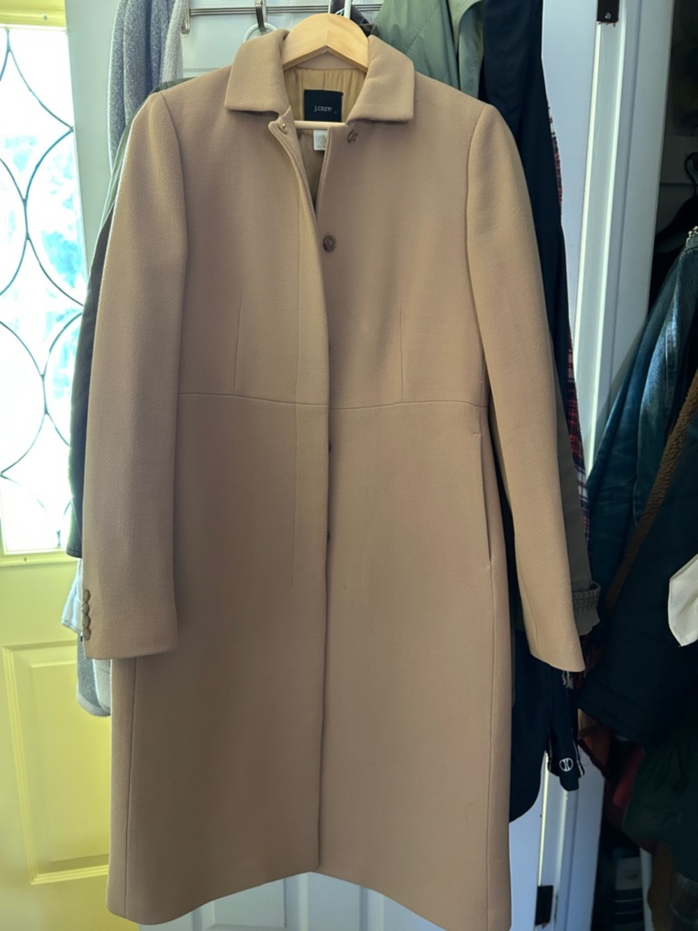 J. Crew Camel Single-Breasted Wool-Blend Pea Coat